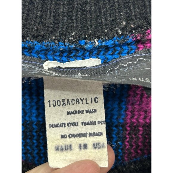 Vintage Flyer Sportswear Knit Sweater Men's Medium USA Made Cosby 80s 90s - Picture 4 of 4